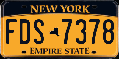 NY license plate FDS7378