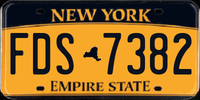 NY license plate FDS7382