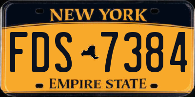 NY license plate FDS7384