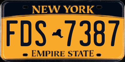 NY license plate FDS7387