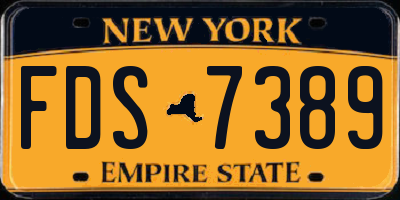 NY license plate FDS7389