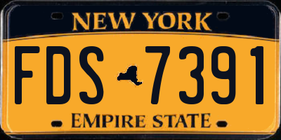 NY license plate FDS7391