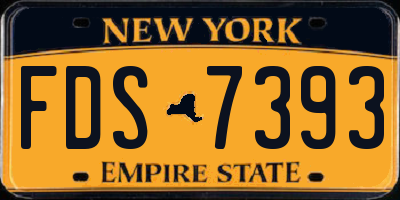 NY license plate FDS7393