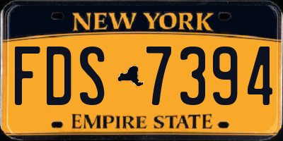 NY license plate FDS7394