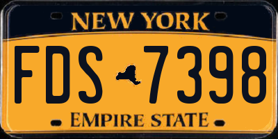 NY license plate FDS7398