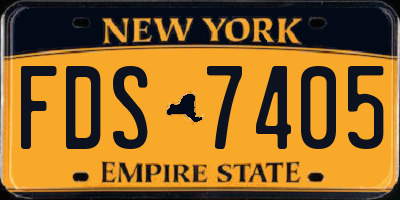 NY license plate FDS7405