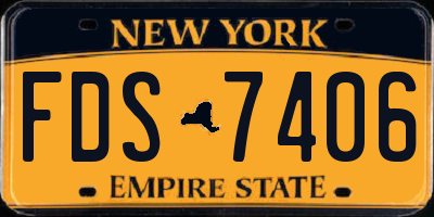 NY license plate FDS7406