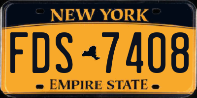 NY license plate FDS7408