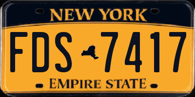 NY license plate FDS7417