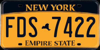 NY license plate FDS7422