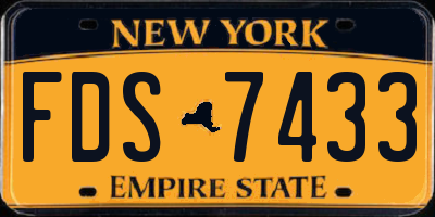 NY license plate FDS7433