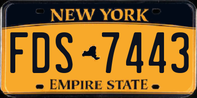 NY license plate FDS7443