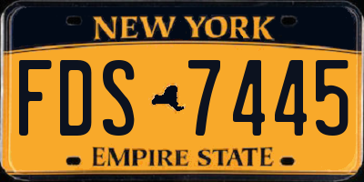 NY license plate FDS7445