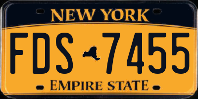NY license plate FDS7455