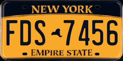 NY license plate FDS7456