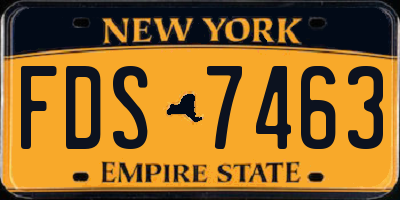 NY license plate FDS7463