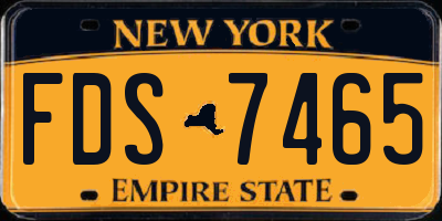 NY license plate FDS7465