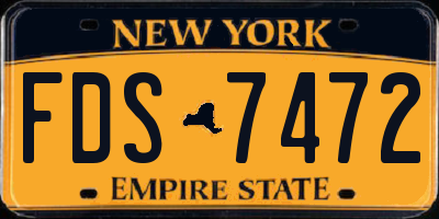 NY license plate FDS7472