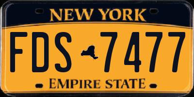 NY license plate FDS7477