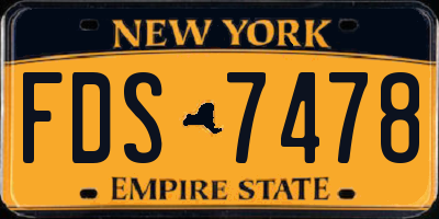 NY license plate FDS7478