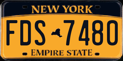NY license plate FDS7480