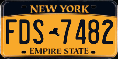 NY license plate FDS7482