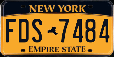 NY license plate FDS7484