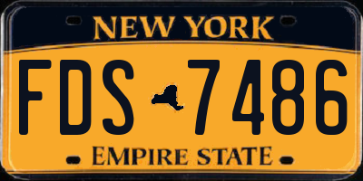 NY license plate FDS7486