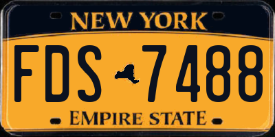 NY license plate FDS7488