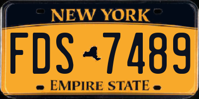 NY license plate FDS7489