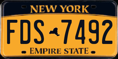 NY license plate FDS7492