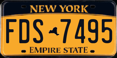 NY license plate FDS7495