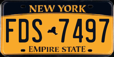 NY license plate FDS7497