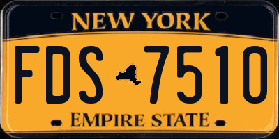 NY license plate FDS7510