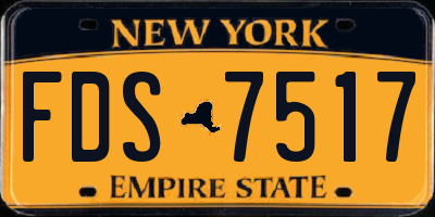 NY license plate FDS7517