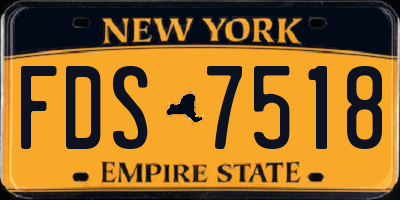 NY license plate FDS7518