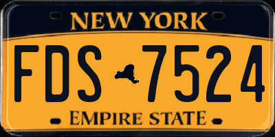 NY license plate FDS7524
