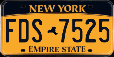 NY license plate FDS7525