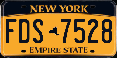 NY license plate FDS7528