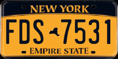 NY license plate FDS7531