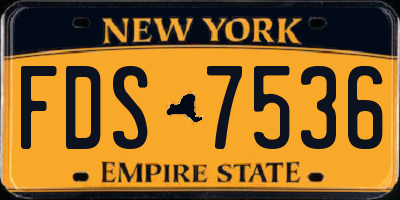 NY license plate FDS7536