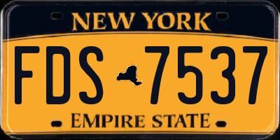 NY license plate FDS7537