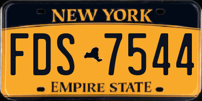 NY license plate FDS7544