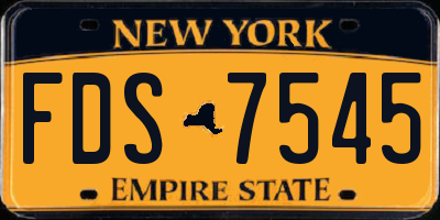 NY license plate FDS7545