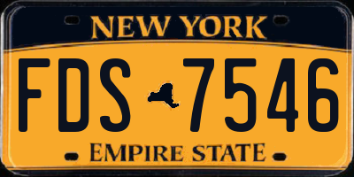 NY license plate FDS7546