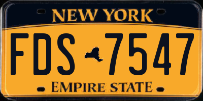 NY license plate FDS7547