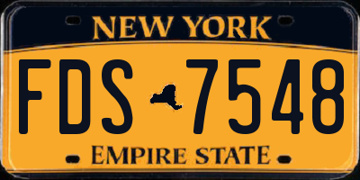 NY license plate FDS7548