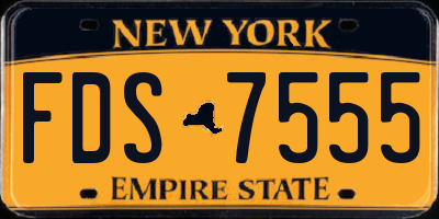 NY license plate FDS7555
