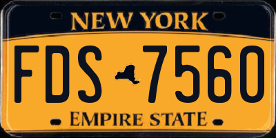 NY license plate FDS7560