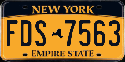 NY license plate FDS7563